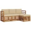 vidaXL Conjunto de sof&aacute;s de exterior con coj&iacute;n 4 pcs Natural y Beige