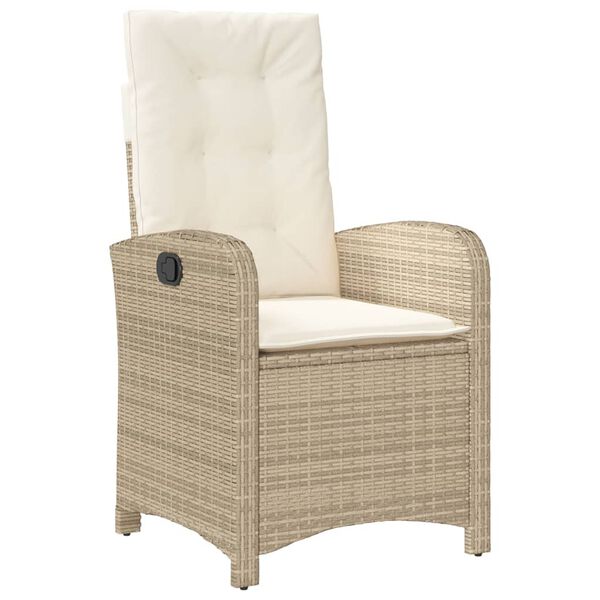 vidaXL Set comedor de jard&iacute;n 7 pzas con cojines rat&aacute;n sint&eacute;tico beige