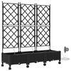 vidaXL Maceta de jard&iacute;n con riego y ruedas 3 uds. Negro PP