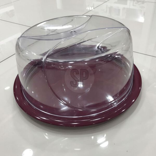 Excellent Houseware Plato con tapa para tartas transparente 34 cm