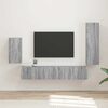 vidaXL Conjunto de mueble de TV 4 pcs Gris Sonoma Madera de ingenier&iacute;a