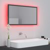 vidaXL Espejo de baño LED acrílico gris 80x8,5x37 cm