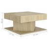vidaXL Mesa de centro madera contrachapada roble Sonoma 57x57x30 cm