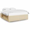 vidaXL Cama sin colch&oacute;n tela color crema 200x200 cm