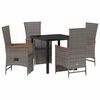vidaXL Conjunto de Comedor de Jard&iacute;n 5 uds. Gris rat&aacute;n sint&eacute;tico