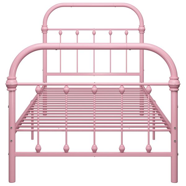 vidaXL Estructura de cama sin colchón metal rosa 90x200 cm