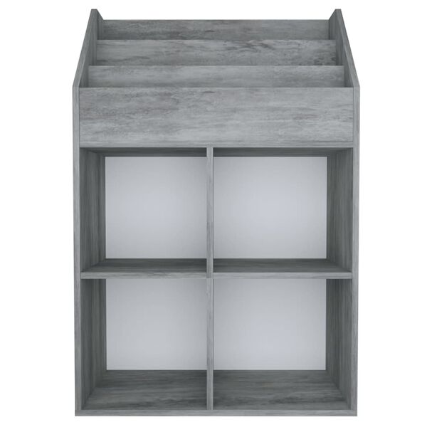 vidaXL Revistero de niños madera de ingeniería hormigón 71x30x114 cm