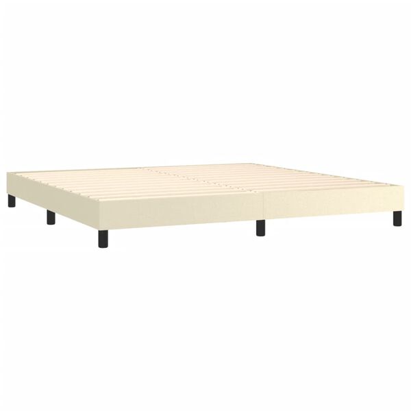 vidaXL Cama box spring con colch&oacute;n cuero sint&eacute;tico crema 200x200 cm