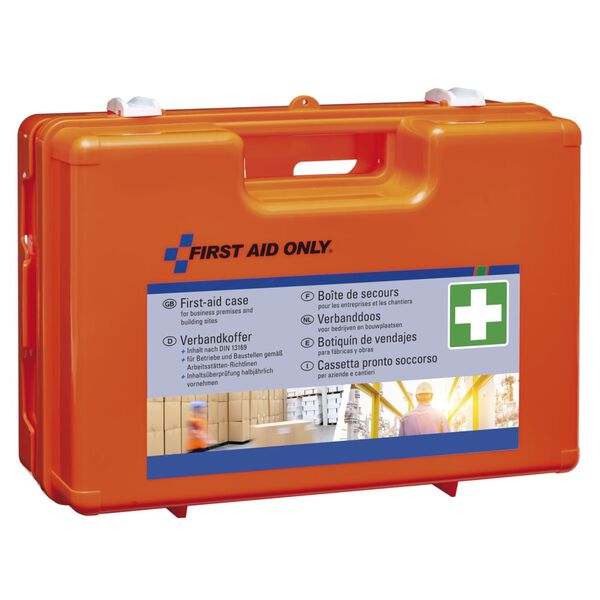 FIRST AID ONLY Set de emergencia para empresas con asa DIN 13169