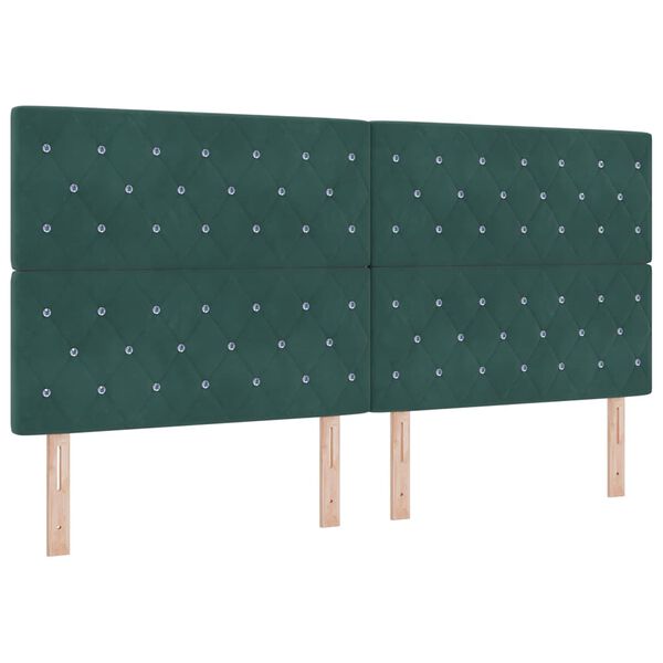 vidaXL Cama tipo Box Spring Verde oscuro 200 x 200 cm Terciopelo