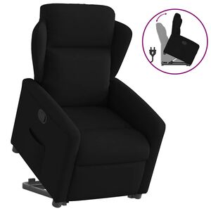 vidaXL Sill&oacute;n reclinable elevable tela negro