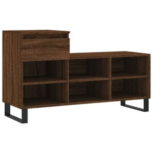 vidaXL Mueble zapatero madera contrachapada roble marr&oacute;n 102x36x60 cm