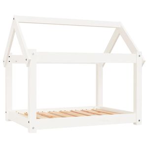 vidaXL Cama para perros madera maciza de pino blanco 81x60x70 cm