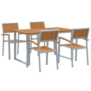 vidaXL Conjunto de Comedor de Jard&iacute;n 5 pcs Gris