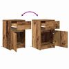 vidaXL Armario de Noche LED 2 pcs Madera vieja 38 x 34 x 61 cm