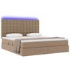 vidaXL Cama con almacenamiento y LED con LED Capuchino 180 x 200 cm