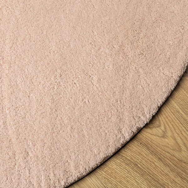 vidaXL Alfombra de pelo corto suave lavable HUARTE rosado &Oslash; 160 cm