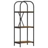 vidaXL Estante de libros 3 niveles 40 x 30 x 109 cm Roble ahumado