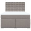 vidaXL Cama box spring con colch&oacute;n tela gris taupe 160x200 cm