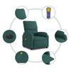 vidaXL Sillón reclinable de masaje eléctrico tela verde oscuro