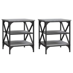 vidaXL Mesas auxiliares 2 uds madera gris Sonoma 40x42x50 cm