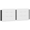 vidaXL Cabecero de cama acolchado Zadar cuero sint&eacute;tico blanco y negro 137cm