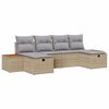 vidaXL Conjunto de sof&aacute; de jard&iacute;n 6 uds. Beige rat&aacute;n sint&eacute;tico