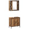 vidaXL Juego de muebles de ba&ntilde;o 2 pcs Marr&oacute;n Madera contrachapada