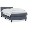 vidaXL Cama box spring con colch&oacute;n terciopelo gris oscuro 100x220 cm