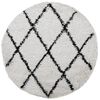 vidaXL Alfombra de pelo largo moderna PAMPLONA crema y negro &Oslash; 80 cm