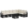 vidaXL Conjunto de sof&aacute;s de jard&iacute;n 8 pcs Negro rat&aacute;n sint&eacute;tico