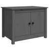 vidaXL Mesa de centro de madera maciza de pino gris 71x49x55 cm
