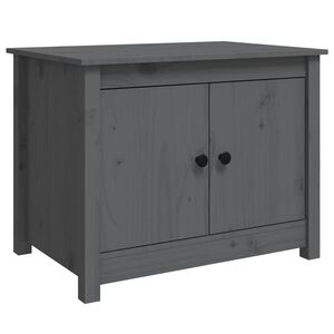 vidaXL Mesa de centro de madera maciza de pino gris 71x49x55 cm