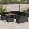 vidaXL Conjunto de sof&aacute; de jard&iacute;n 9 pcs Negro Polirat&aacute;n