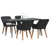 vidaXL Conjunto de Comedor de Jard&iacute;n 5 pcs Negro rat&aacute;n sint&eacute;tico