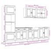 vidaXL Mueble cocina Kalmar roble ahumado 7 pzas madera contrachapada