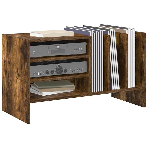 vidaXL Mueble para discos de vinilo Roble ahumado 78.5 x 35 x 45 cm