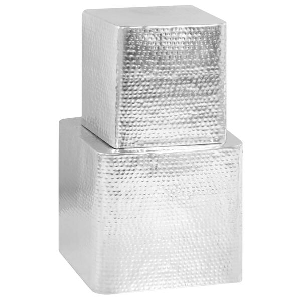 vidaXL Mesas de centro 2 unidades aluminio plateado