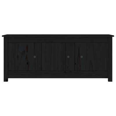 vidaXL Mueble zapatero de madera maciza de pino negro 110x38x45,5 cm