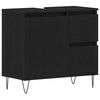 vidaXL Juego de muebles de ba&ntilde;o 3 pcs Roble Negro 30 x 30 x 190 cm
