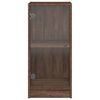vidaXL Armario auxiliar puertas de vidrio marr&oacute;n roble 35x37x75,5 cm