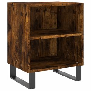 vidaXL Mesita de noche madera de ingenier&iacute;a roble ahumado 40x30x50 cm