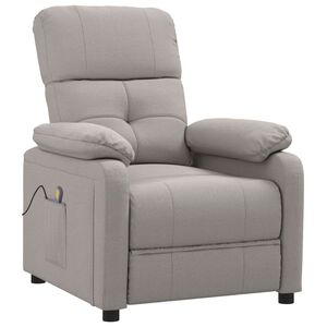 vidaXL Sill&oacute;n de masaje reclinable de tela gris taup&eacute;