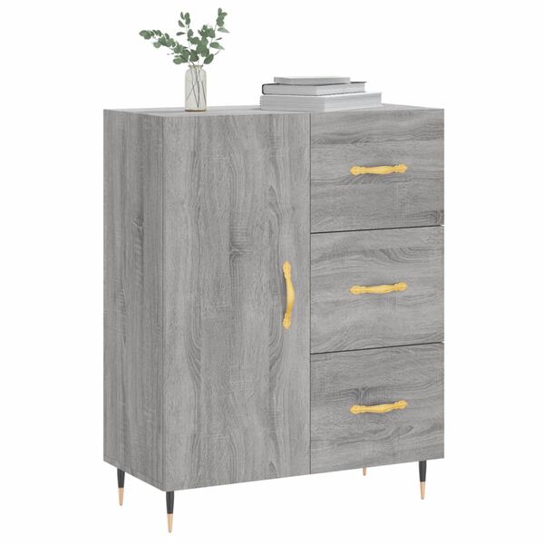 vidaXL Aparador de madera de ingenier&iacute;a gris Sonoma 69,5x34x90 cm