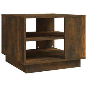vidaXL Mesa de centro madera de ingenier&iacute;a roble ahumado 55x55x43 cm