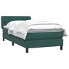 vidaXL Cama box spring con colch&oacute;n terciopelo verde oscuro 80x220 cm