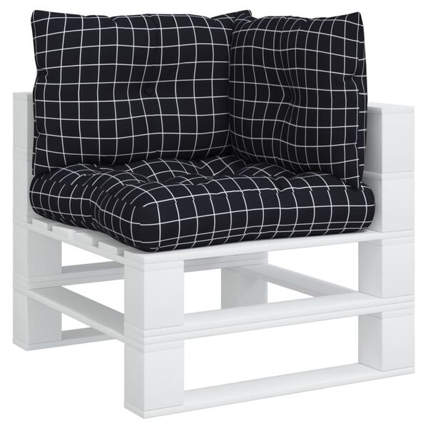 vidaXL Cojines para pal&eacute;s 3 piezas tela Oxford a cuadros negros