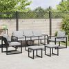 vidaXL Conjunto de sofá de jardín 6 pcs Negro Acero