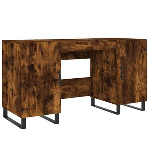 vidaXL Escritorio madera de ingenier&iacute;a roble ahumado 140x50x75 cm