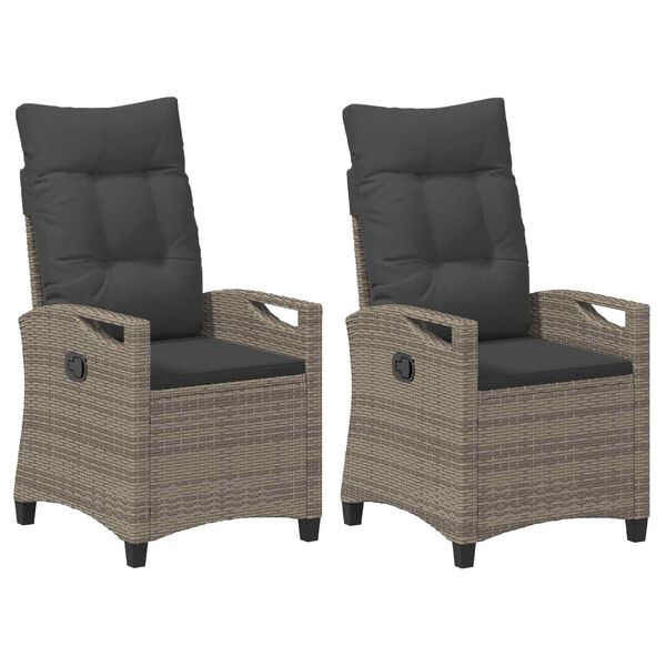 vidaXL Silla de Jard&iacute;n 2 pcs Gris y Gris Oscuro 56 x 60 x 112 cm